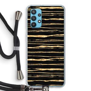 CaseCompany Gouden strepen: Samsung Galaxy A32 4G Transparant Hoesje met koord