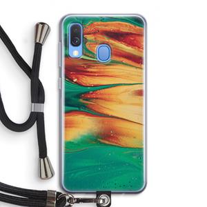 CaseCompany Green Inferno: Samsung Galaxy A40 Transparant Hoesje met koord