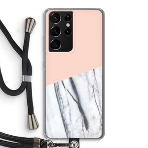 CaseCompany A touch of peach: Samsung Galaxy S21 Ultra Transparant Hoesje met koord