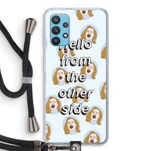 CaseCompany Hello: Samsung Galaxy A32 4G Transparant Hoesje met koord