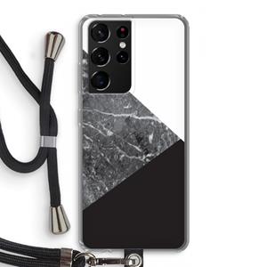 CaseCompany Combinatie marmer: Samsung Galaxy S21 Ultra Transparant Hoesje met koord