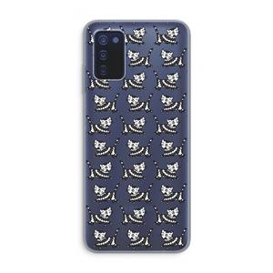 CaseCompany Zwarte poes: Samsung Galaxy A03s Transparant Hoesje