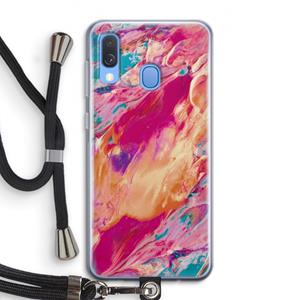 CaseCompany Pastel Echoes: Samsung Galaxy A40 Transparant Hoesje met koord