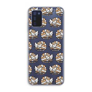 CaseCompany Slapende poes: Samsung Galaxy A03s Transparant Hoesje