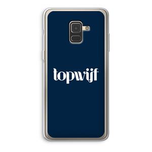 CaseCompany Topwijf Navy: Samsung Galaxy A8 (2018) Transparant Hoesje