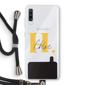 CaseCompany Amber Script: Samsung Galaxy A70 Transparant Hoesje met koord