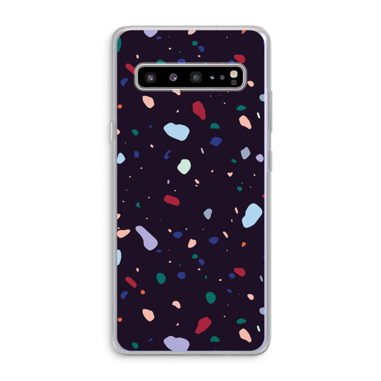 CaseCompany Dark Rounded Terrazzo: Samsung Galaxy S10 5G Transparant Hoesje