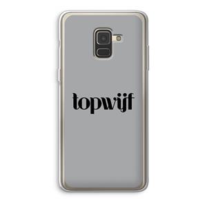 CaseCompany Topwijf Grijs Zwart: Samsung Galaxy A8 (2018) Transparant Hoesje