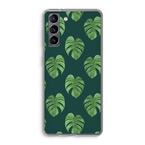 CaseCompany Monstera leaves: Samsung Galaxy S21 Transparant Hoesje