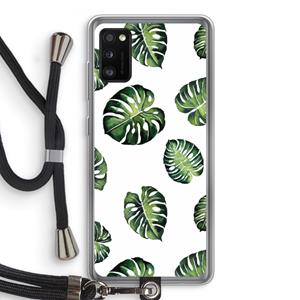 CaseCompany Tropische bladeren: Samsung Galaxy A41 Transparant Hoesje met koord