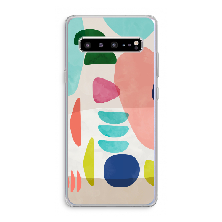 CaseCompany Bold Rounded Shapes: Samsung Galaxy S10 5G Transparant Hoesje