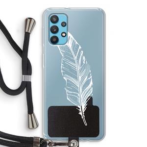 CaseCompany Pluim: Samsung Galaxy A32 4G Transparant Hoesje met koord