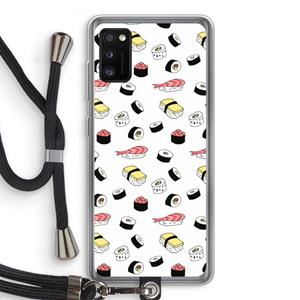 CaseCompany Sushi time: Samsung Galaxy A41 Transparant Hoesje met koord