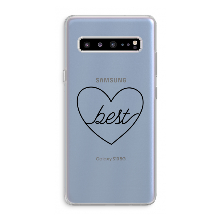CaseCompany Best heart black: Samsung Galaxy S10 5G Transparant Hoesje