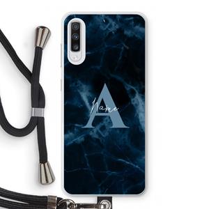 CaseCompany Midnight Marble: Samsung Galaxy A70 Transparant Hoesje met koord