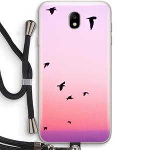 CaseCompany Fly away: Samsung Galaxy J7 (2017) Transparant Hoesje met koord