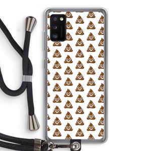 CaseCompany Poop emoji: Samsung Galaxy A41 Transparant Hoesje met koord