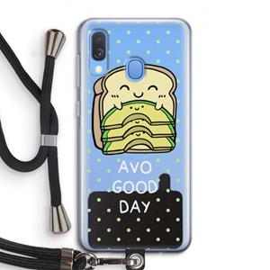 CaseCompany Avo Good Day: Samsung Galaxy A40 Transparant Hoesje met koord