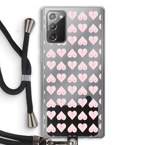 CaseCompany Ass 'n Titties: Samsung Galaxy Note 20 / Note 20 5G Transparant Hoesje met koord