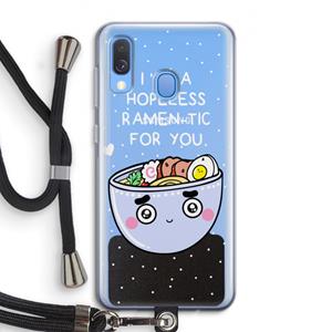 CaseCompany I'm A Hopeless Ramen-Tic For You: Samsung Galaxy A40 Transparant Hoesje met koord