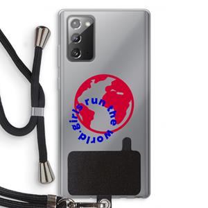 CaseCompany Run The World: Samsung Galaxy Note 20 / Note 20 5G Transparant Hoesje met koord
