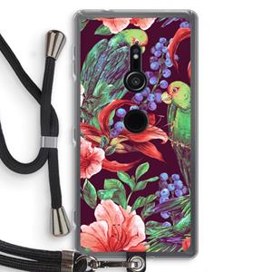 CaseCompany Papegaaien: Sony Xperia XZ2 Transparant Hoesje met koord