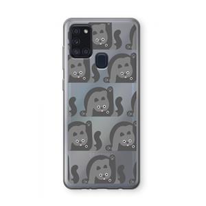 CaseCompany Cats: Samsung Galaxy A21s Transparant Hoesje