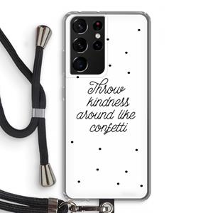 CaseCompany Confetti: Samsung Galaxy S21 Ultra Transparant Hoesje met koord