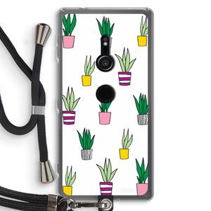 CaseCompany Sanseveria: Sony Xperia XZ2 Transparant Hoesje met koord