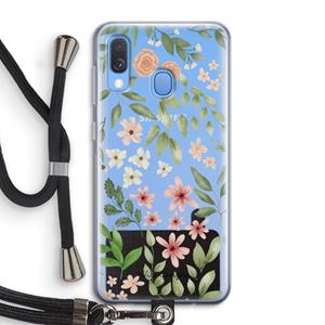 CaseCompany Botanical sweet flower heaven: Samsung Galaxy A40 Transparant Hoesje met koord