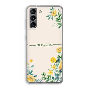 CaseCompany Gele bloemen: Samsung Galaxy S21 Transparant Hoesje