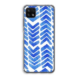 CaseCompany Blauwe pijlen: Samsung Galaxy A22 5G Transparant Hoesje