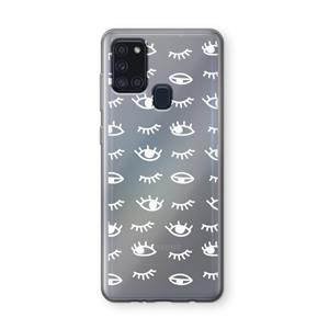 CaseCompany Eye pattern #3: Samsung Galaxy A21s Transparant Hoesje