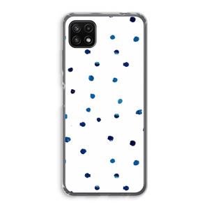 CaseCompany Blauwe stippen: Samsung Galaxy A22 5G Transparant Hoesje