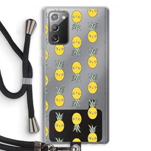 CaseCompany Ananas: Samsung Galaxy Note 20 / Note 20 5G Transparant Hoesje met koord