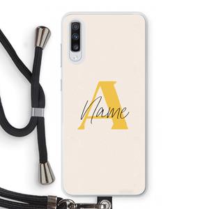 CaseCompany Amber Script: Samsung Galaxy A70 Transparant Hoesje met koord