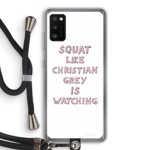 CaseCompany Christian Grey: Samsung Galaxy A41 Transparant Hoesje met koord