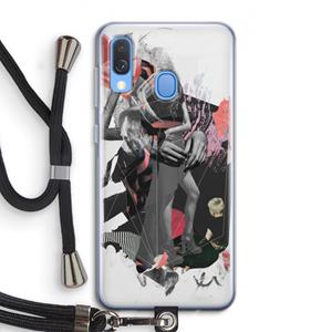 CaseCompany Dissimulation du réel: Samsung Galaxy A40 Transparant Hoesje met koord