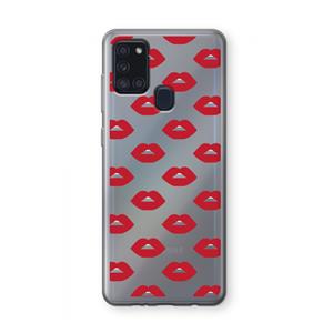CaseCompany Lips: Samsung Galaxy A21s Transparant Hoesje