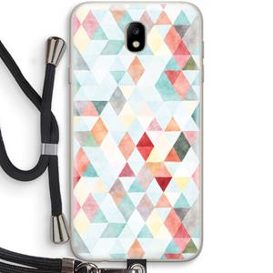 CaseCompany Gekleurde driehoekjes pastel: Samsung Galaxy J7 (2017) Transparant Hoesje met koord