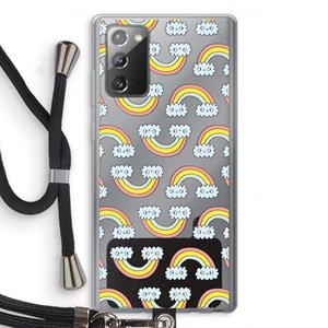 CaseCompany Regenboog: Samsung Galaxy Note 20 / Note 20 5G Transparant Hoesje met koord