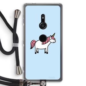 CaseCompany Eenhoorn: Sony Xperia XZ2 Transparant Hoesje met koord