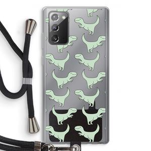 CaseCompany Dinos: Samsung Galaxy Note 20 / Note 20 5G Transparant Hoesje met koord
