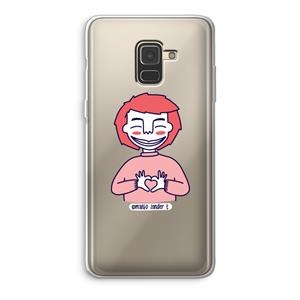 CaseCompany Hartje: Samsung Galaxy A8 (2018) Transparant Hoesje