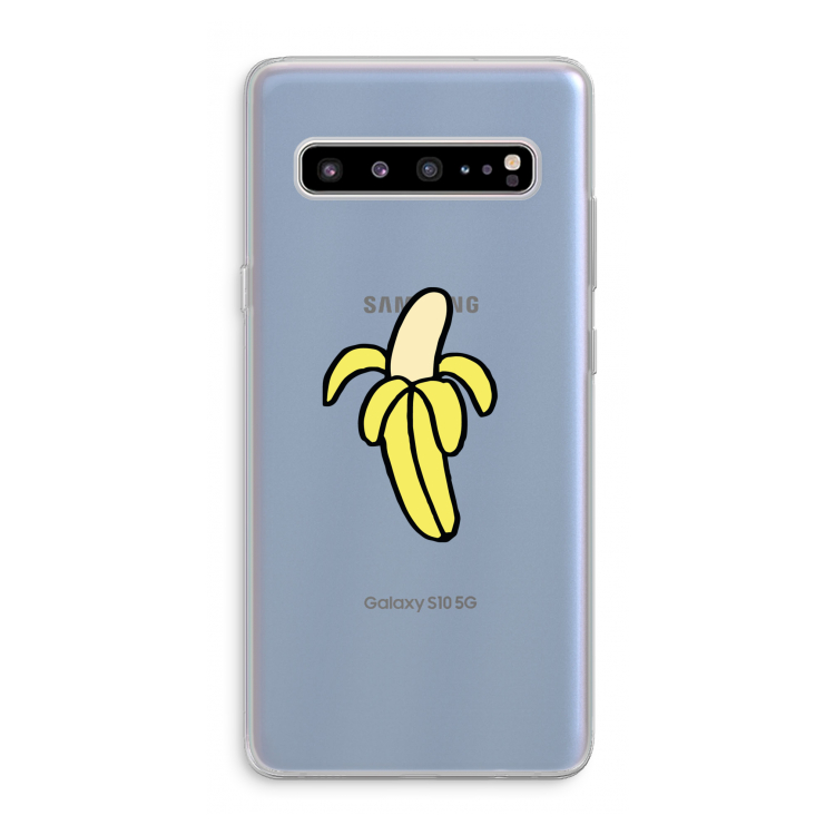 CaseCompany Banana: Samsung Galaxy S10 5G Transparant Hoesje
