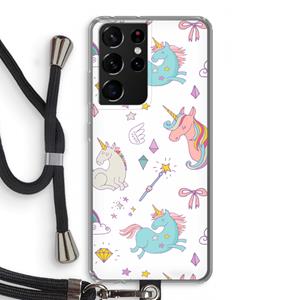 CaseCompany Fantasiewereld: Samsung Galaxy S21 Ultra Transparant Hoesje met koord