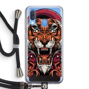 CaseCompany Tiger and Rattlesnakes: Samsung Galaxy A40 Transparant Hoesje met koord