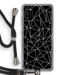 CaseCompany Geometrische lijnen wit: Samsung Galaxy A41 Transparant Hoesje met koord
