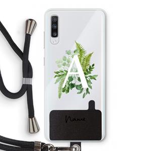 CaseCompany Green Brush: Samsung Galaxy A70 Transparant Hoesje met koord