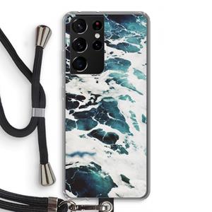 CaseCompany Golven: Samsung Galaxy S21 Ultra Transparant Hoesje met koord